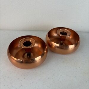 Coppercraft Guild Vintage Copper Candlestick Planter 2pc USA MCM Minimalist